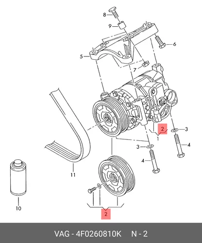 Шкив 4F0260810K VAG