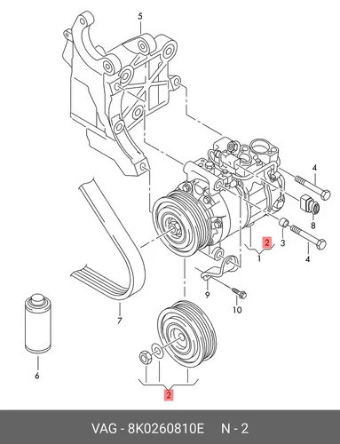 Шкив 8K0260810E VAG