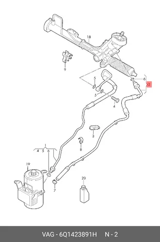 Шланг ГУР VAG 6Q1423891H