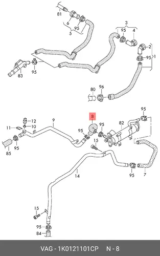 Шланг сист 1K0121101CP VAG
