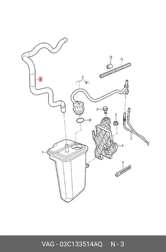  ШЛАНГ СОЕДИНИТЕЛЬНЫЙ 03C133514AQ VAG