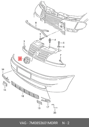  ЭМБЛЕМА VW 7M0853601M DRR VAG