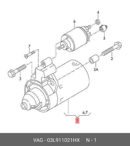 Стартер VAG 03L911021HX