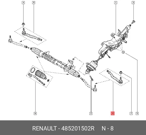 Рулевой наконечник RENAULT 485201502R