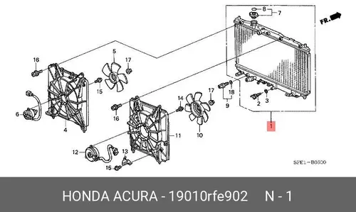 Radiator 19010RFE902 HONDA