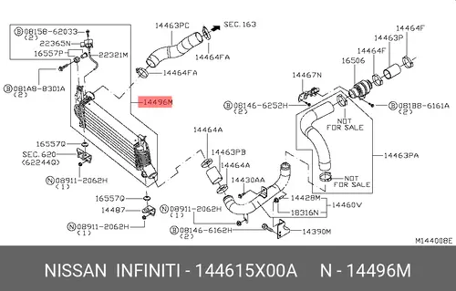 Радиатор кондиционера (конденсатор) NISSAN 144615X00A