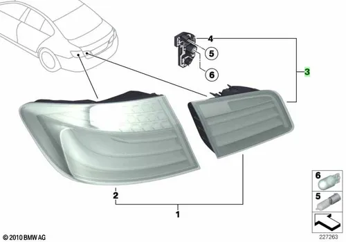 Фонарь задний BMW 63 21 2 181 349
