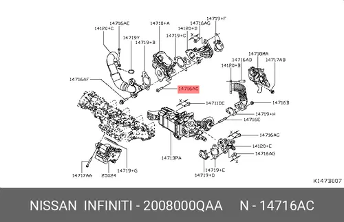 БОЛТ 20080-00QAA NISSAN