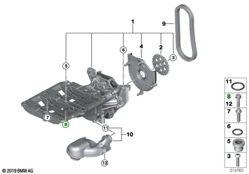 Болт Asa !M8x40 \BMW 1' E81, E82, E87 LCI, 3' E90, E91, E92, 5' E60, E61, X3 E83 11 41 7 809 837