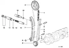 11111748989 Болт крышки подшипника ! \BMW 3' E36, 5' E34, E39, 7' E38, Z3
