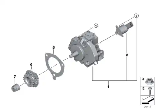Болт с цилиндрической головкой ! \BMW 1' E87, 3' E46, E90, LCI, E91, E92, E93, 5' E60, E 13 51 7 805 529