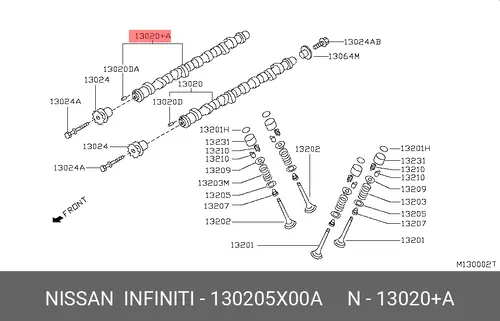 Распредвал NISSAN 13020-5X00A