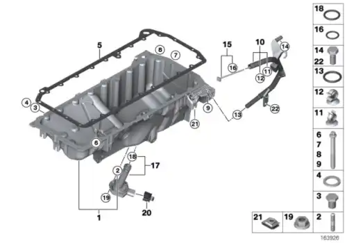 Винт Torx !M6x22 \BMW 3' E36, E46, E90, LCI, E91, E92, E93, 5' E39, E60, E61, 6' E63, E6 11 13 7 800 619