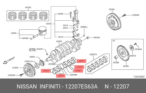 ВКЛАДЫШ 12207-ES63A NISSAN