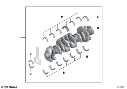 Вкладыш подшипника Gelb !65.00MM(0) \BMW 1' E81, E82, E87, LCI, E88, 3' E90, E91, E92, E 11 21 7 627 025