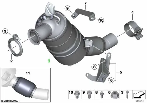 Гофра глушителя BMW 18 30 3 454 097 L= d=