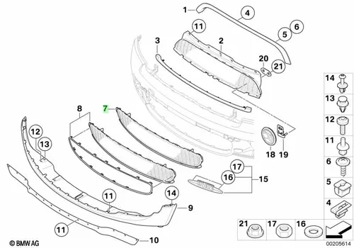 Решетка бампера BMW 51112751286