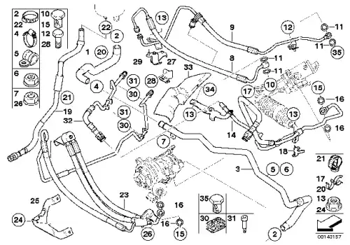 11721432400 Держатель трубы ! \BMW 1' E81, E82, E87 LCI, E88, 3' E90, E91, E92, E93, 5' E60, E61, 6'