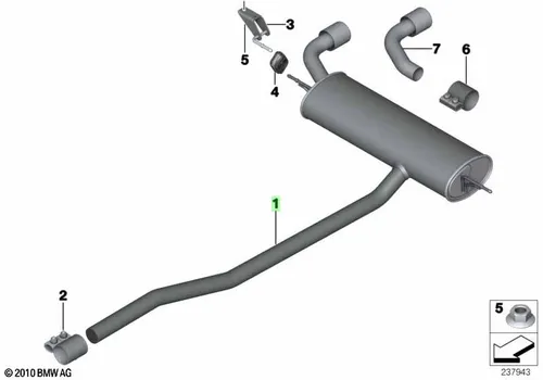 Задний дополнительный глушитель 18309811089 BMW