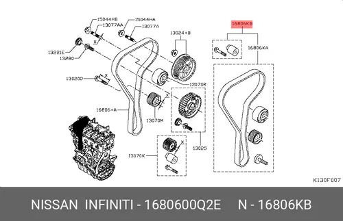 рем. к-кт ГРМ!\ Nissan 1680600Q2E