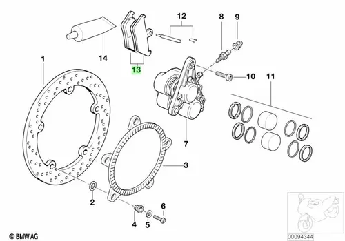 Тормозные колодки дисковые BMW 34 11 7 660 448