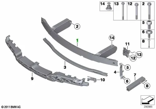 Усилитель бампера BMW 51 11 7 211 486