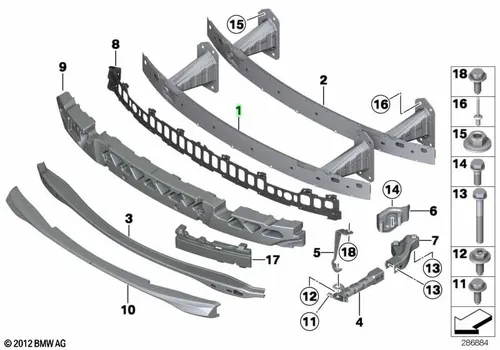 Усилитель бампера BMW 51 11 7 170 054