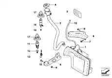 61667117645 Кронштейн бачка стеклоомывателя ! \BMW 5' E60, LCI, E61, 6' E63, E64,
