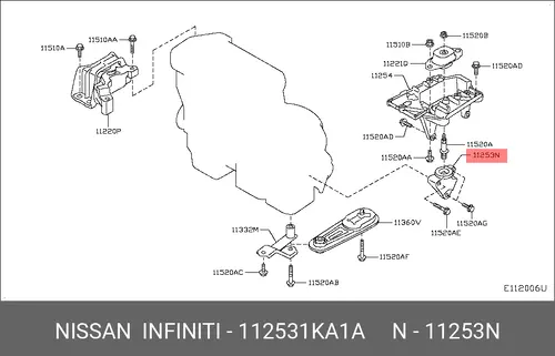 КРОНШТЕЙН ДВИГАТЕЛЯ - 112531KA1A NISSAN