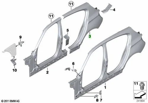 Крыло BMW 41007284388