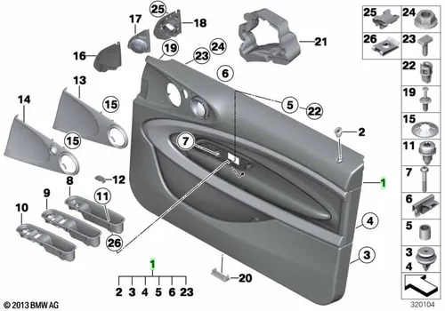 Облицовка двери Л Пд 51419812251 BMW