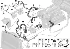 17127548230 Труба отвода жидк. от отоп. -термостат- ! \BMW 1' E82, E88, 3' E90, LCI, E91, E92, E93,