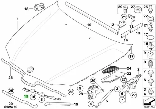 Планка крепления уплотнителя Л ! \BMW 1' E87, LCI 51 76 7 152 799