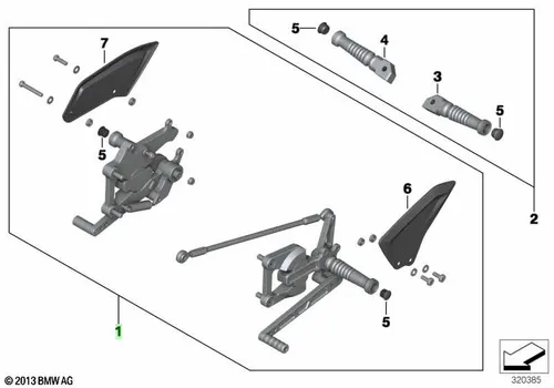 Подножки водителя 77257724553 BMW