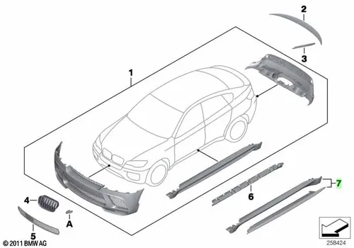 Порог Performance загрунт. 51192208649 BMW