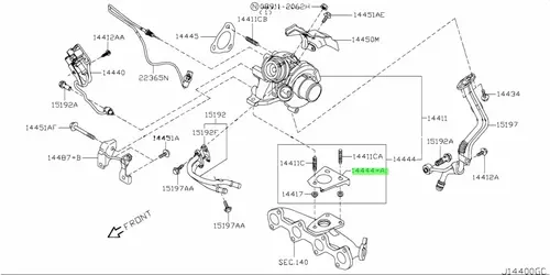 прокладка турбины!\ Nissan 1444400Q0E