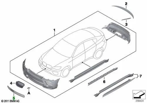 Решетка бампера BMW 51112181356