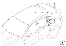 Боковое стекло П с уплотнит. Gruen ! \BMW X6 E71 51 37 7 189 268