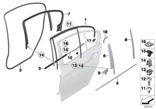 Уплотнитель двери BMW 51 35 7 260 542