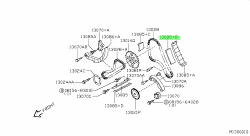 успокоитель цепи ГРМ!\ Nissan 13085EB70C