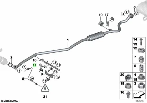 Хомут ! \BMW 1' E81, E82, E87, LCI, E88, 3' E90, E91, E92, E93, X1 E84 18 20 7 521 604