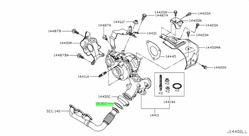 прокладка турбины!\ Nissan 1102600Q0F