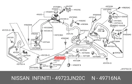 Шланг ГУР NISSAN 49723-JN20C