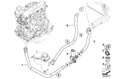 Шланг нагр. элемент-возвр. трубопр. двиг. ! \BMW 1' E81, E82, E87, LCI, E88, 3' E90, E91 64 21 6 951 946