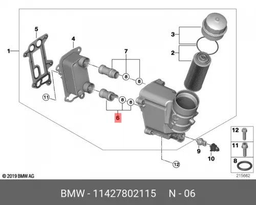 11427802115 Штуцер ! \BMW 1' E81, E82, E87 LCI, E88, 3' E90, E91, E92, E93, 5' E60, E61, X1 E84, X3