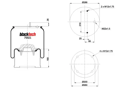 Пневмобаллон 4810N(variation) RML75921C2 BLACKTECH