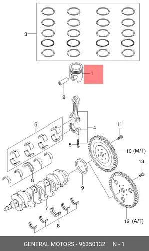 ПОРШЕНЬ GM 96350132