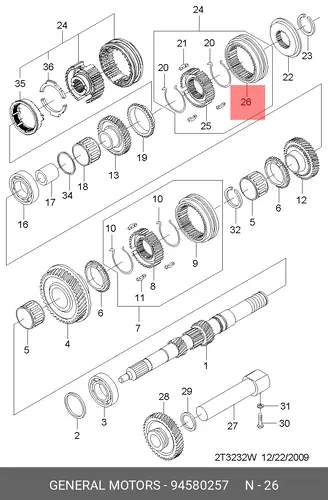 Шестерня КПП GM 94580257