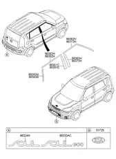 Наклейка рамки двери 863932K000 HYUNDAI