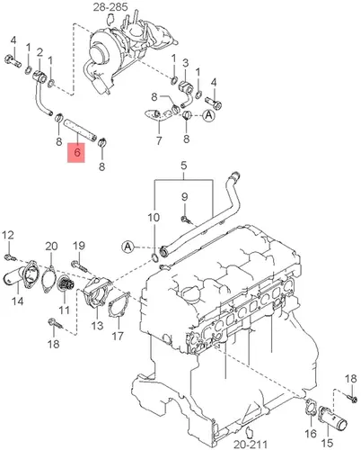 Hyundai/Kia,Шланг системы охлаждения 25461-4A000 MOBIS